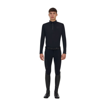 Herren-Trainingspolo Equestro Ridertechnology langarm mit Reißverschluss