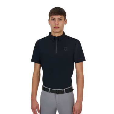 Herren-Trainingspoloshirt Equestro Ridertechnology kurzärmlig mit Reißverschluss