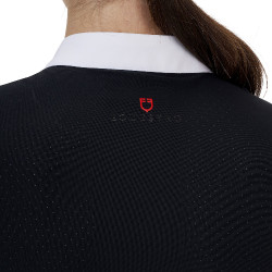 Damen-Wettkampfpolo Equestro Ridertechnology kurzärmelig