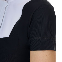 Damen-Wettkampfpolo Equestro Ridertechnology kurzärmelig