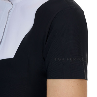 Damen-Wettkampfpolo Equestro Ridertechnology kurzärmelig