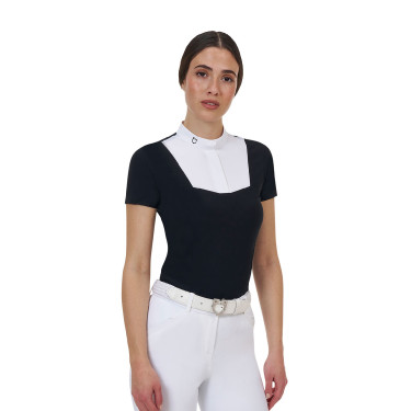 Damen-Wettkampfpolo Equestro Ridertechnology kurzärmelig
