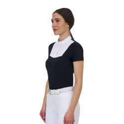 Damen-Wettkampfpolo Equestro Ridertechnology kurzärmelig