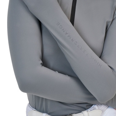 Damen-Wettkampfpolo Equestro Ridertechnology mit langen Ärmeln und Reißverschluss