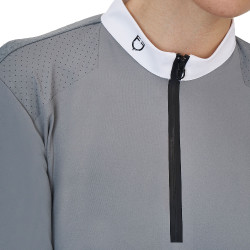 Damen-Wettkampfpolo Equestro Ridertechnology mit langen Ärmeln und Reißverschluss