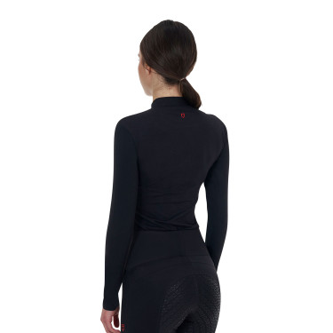Damen-Polo-Trainingsshirt Equestro Ridertechnology langarm mit Reißverschluss