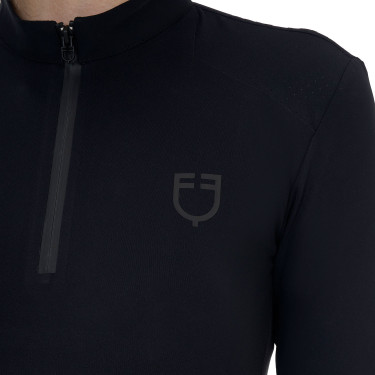 Damen-Polo-Trainingsshirt Equestro Ridertechnology langarm mit Reißverschluss