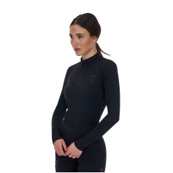 Damen-Polo-Trainingsshirt Equestro Ridertechnology langarm mit Reißverschluss