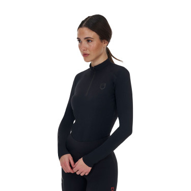 Damen-Polo-Trainingsshirt Equestro Ridertechnology langarm mit Reißverschluss