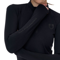 Damen-Polo-Trainingsshirt Equestro Ridertechnology langarm mit Reißverschluss