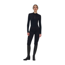 Damen-Polo-Trainingsshirt Equestro Ridertechnology langarm mit Reißverschluss