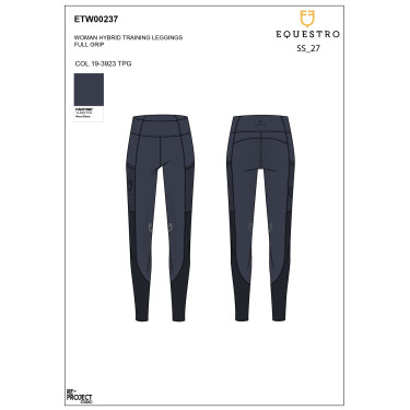 Damen-Leggings mit Vollgrip und perforierten Einsätzen