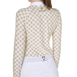 Damen-Langarm-Wettkampf-Poloshirt mit Monogrammprint