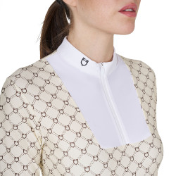 Damen-Langarm-Wettkampf-Poloshirt mit Monogrammprint