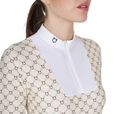 Damen-Langarm-Wettkampf-Poloshirt mit Monogrammprint