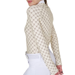 Damen-Langarm-Wettkampf-Poloshirt mit Monogrammprint