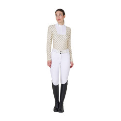 Damen-Langarm-Wettkampf-Poloshirt mit Monogrammprint