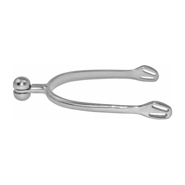 Edelstahlsporen Herren Soft Touch mit drehbaren horizontalen Halbmond-Enden 30 mm