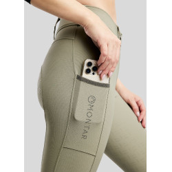 MoGaia Reithose Gun Metal Caviar mit Handytaschen Weiß F/G Montar