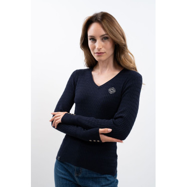 Damen Reitpullover V-Ausschnitt Harcour x Versailles