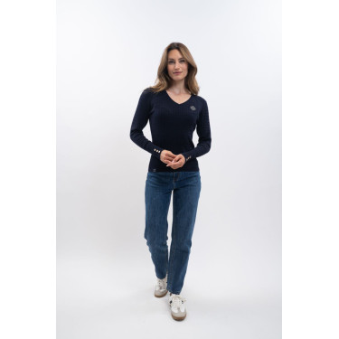 Damen Reitpullover V-Ausschnitt Harcour x Versailles