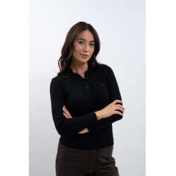 Reit-Poloshirt Damen langarm Harcour Aurore