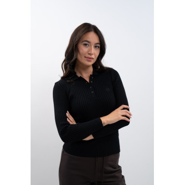 Reit-Poloshirt Damen langarm Harcour Aurore