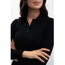 Reit-Poloshirt Damen langarm Harcour Aurore