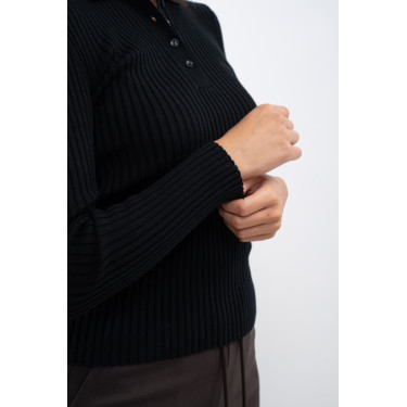 Reit-Poloshirt Damen langarm Harcour Aurore