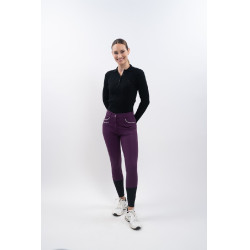 Reit-Poloshirt Damen langarm Harcour Aurore