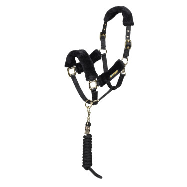 Halfter mit Kunstfell + Führstrick | Shires ARMA Reitsport