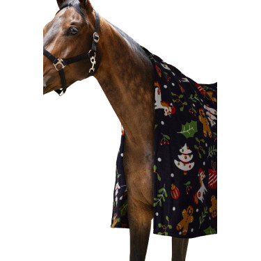 Kuschelige Weihnachts-Fleecedecke – Reitstall & Zuhause