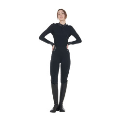 Damen-Trainings-Poloshirt aus Funktionsmaterial mit Strass Equestro
