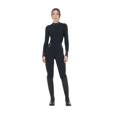 Damen-Trainings-Poloshirt aus Funktionsmaterial mit Strass Equestro