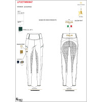 Damen-Leggings Slim Fit Full Grip Equestro X Fise 100