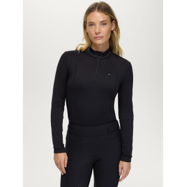 Cady Damen 1/4-Zip Trainingsshirt mit Strass Tommy Hilfiger Equestrian