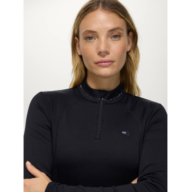 Cady Damen 1/4-Zip Trainingsshirt mit Strass Tommy Hilfiger Equestrian