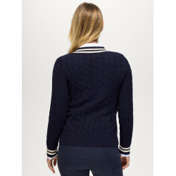 Roseville Damen Strickpullover mit Zopfmuster und V-Ausschnitt Tommy Hilfiger Equestrian