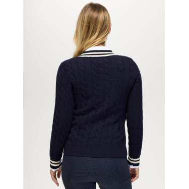 Roseville Damen Strickpullover mit Zopfmuster und V-Ausschnitt Tommy Hilfiger Equestrian