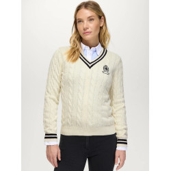 Roseville Damen Strickpullover mit Zopfmuster und V-Ausschnitt Tommy Hilfiger Equestrian
