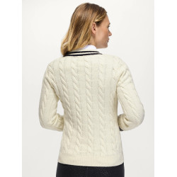 Roseville Damen Strickpullover mit Zopfmuster und V-Ausschnitt Tommy Hilfiger Equestrian