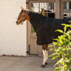 Abschwitzdecke Fleece mit Halsteil – Reitsport, Schwarz, 165 cm