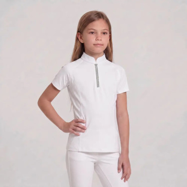 Mädchen Turniershirt Kurzarm Altrosa 160 – Reitshirt