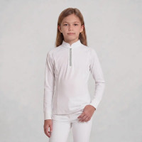 Kinder Turnierbluse Reiten langarm Altrosa 160 | Glitzer