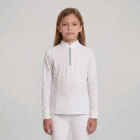 Kinder Turnierbluse Reiten langarm Altrosa 160 | Glitzer