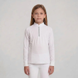 Kinder Turnierbluse Reiten langarm Altrosa 160 | Glitzer