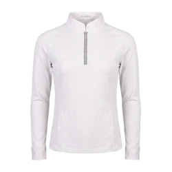 Kinder Turnierbluse Reiten langarm Altrosa 160 | Glitzer