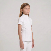 Turniershirt Mädchen kurzarm Weiß 160 – Reitbekleidung