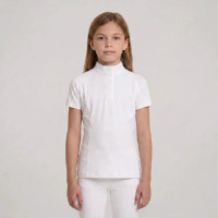 Turniershirt Mädchen kurzarm Weiß 160 – Reitbekleidung