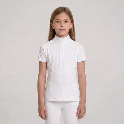 Turniershirt Mädchen kurzarm Weiß 160 – Reitbekleidung